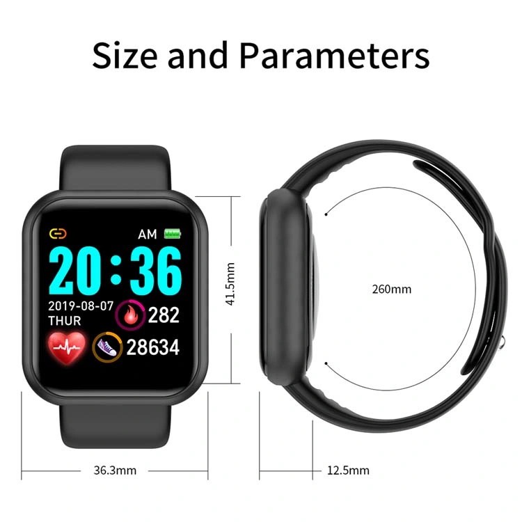 Inwatch Lite Black Y68 Smart Watch Pintar Smartwatch Jam Tangan Pria Wanita Pintar Anti Air Bluetooth Multi Fungsi