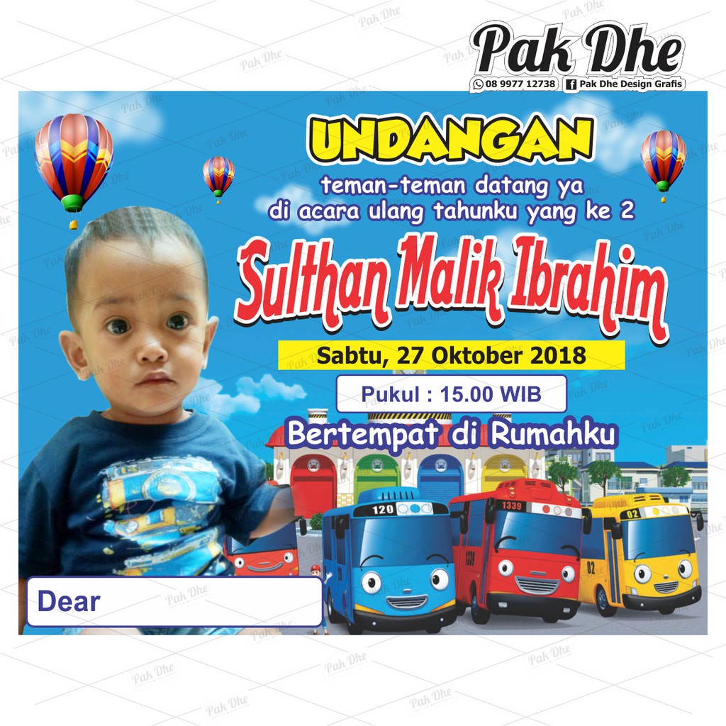 Paket Undangan Ulang Tahun Karakter Tayo