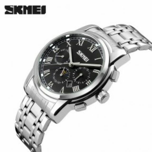 Jam Tangan Casual Men Stainless Strap Watch Water Resistant 30m -  EMWS5OBK