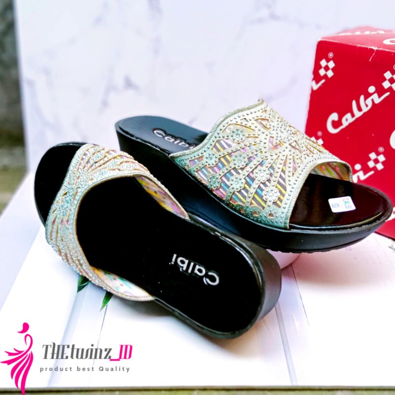 [PROMO GRATIS ONGKIR]SANDAL SELOP WEDGES MODEL CALBI TERBARU BLINK BLINK