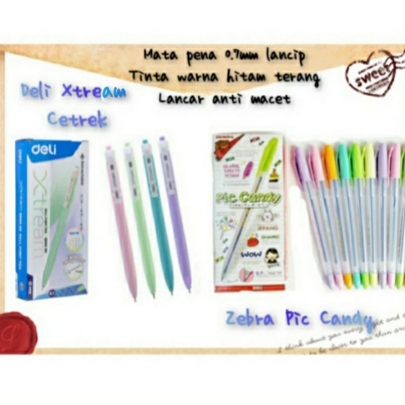 

Pulpen Bolpoin Pena Zebra Pic Candy Deli Xtream 0,7 mm Tinta Biru Lancar Lancip Bagus Murah II APRIADI AKSESORIS II