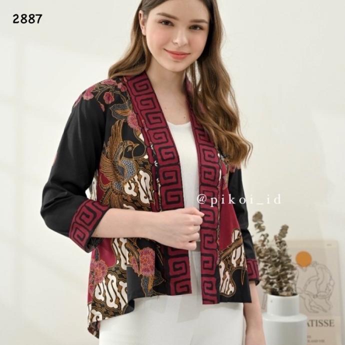 Outer batik modern / cardigan batik / outer batik kantor / outer gobor