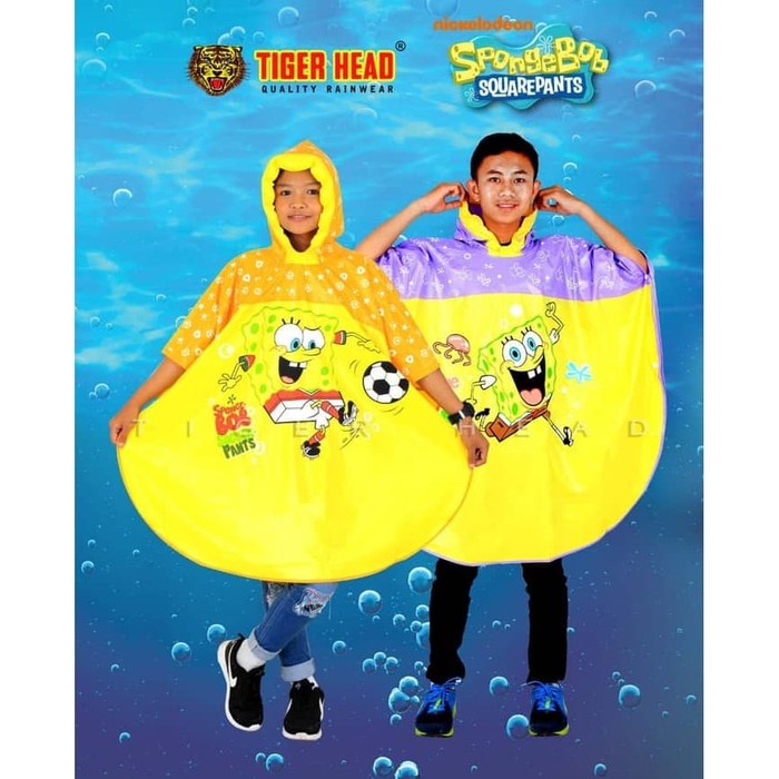 JAS HUJAN ANAK PONCHO SPONGEBOB MERK TIGER 402