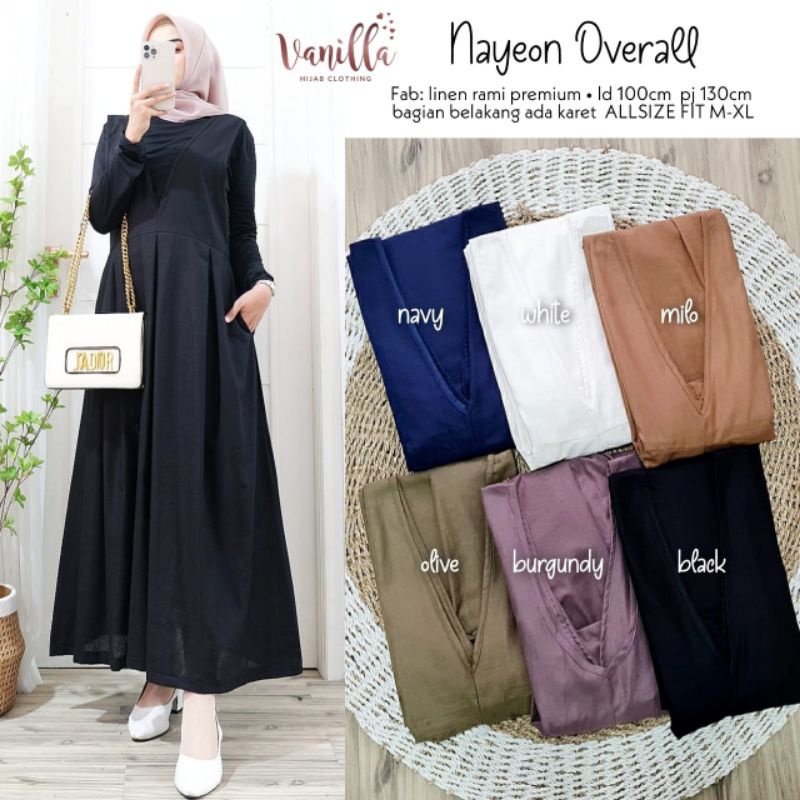 NAYEON OVERALL,BAHAN LINEN RAMI PREMIUM