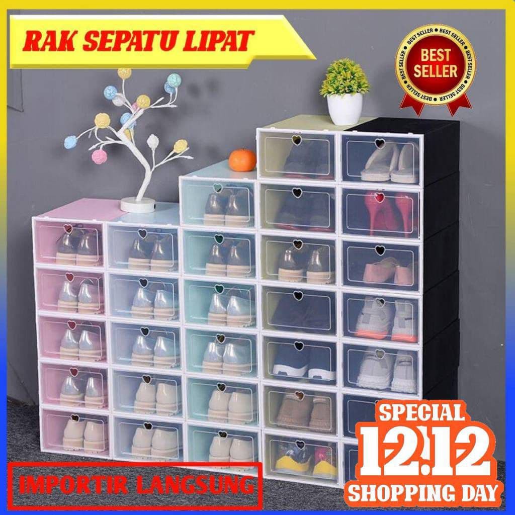 Kotak sepatu lipat/Box sepatu lipat/kotak sepatu transparan - 100262 ...