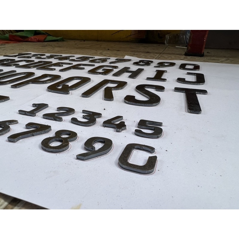 Mall Huruf Plat Mobill New Font 7cm Plat Besi 2mm