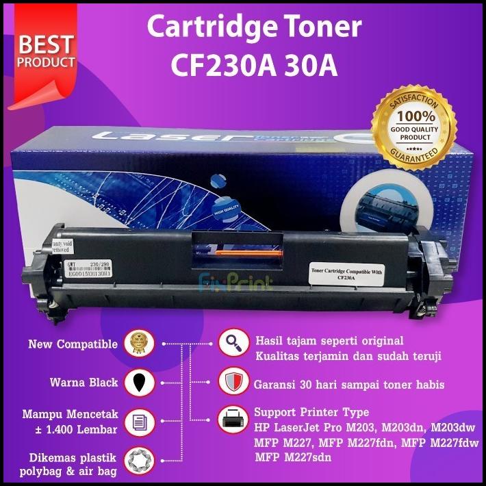 Cartridge Toner Hp 30A Cf230A Compatible Laserjet M203 M227 Black Chip