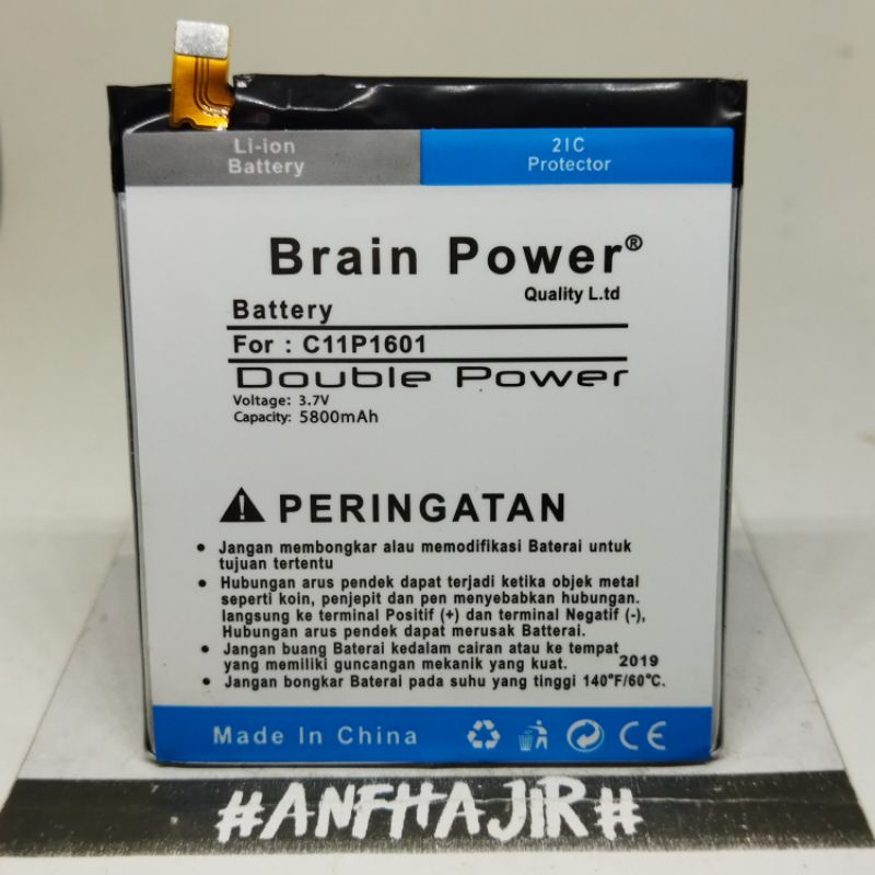 BATRE BATERAI BATTERY ASUS ZENFONE 3 5.2 ZE520KL ZENFONE LIVE C11P1601 ZB501KL BRAIN DOUBLE POWER (5