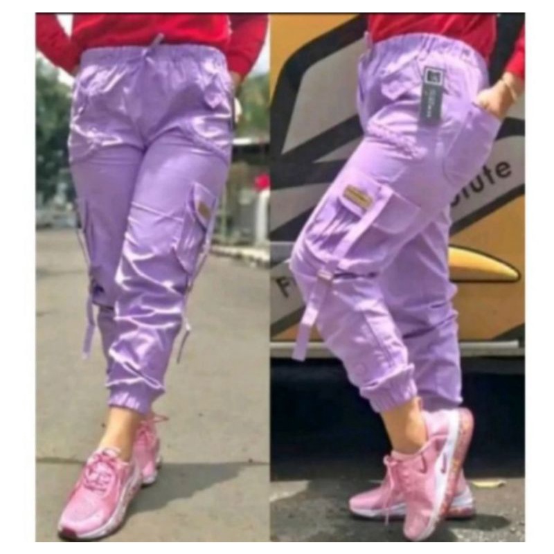 Ootd celana joger cargo wanita celana kekinian outfit celana cargo hijab