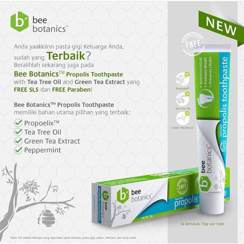 Bee Botanic Propolis Toothpaste HDI pasta gigi ibu hamil free sls paraben