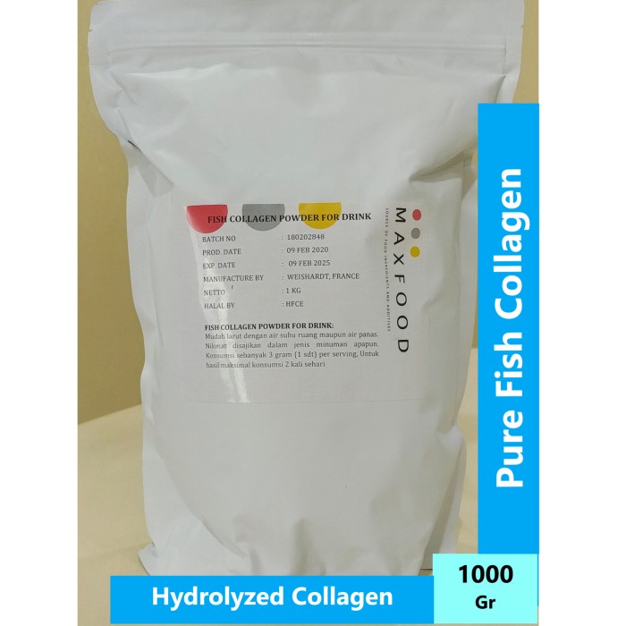 {cantikstore} 1Kg - Pure Fish Collagen Peptides/BUBUK KOLAGEN IKAN/FISH COLLAGEN Berkualitas