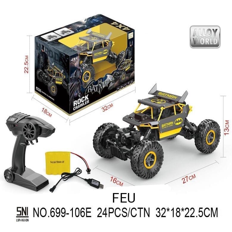 Mainan anak RC Jeep Batman Rock crawler BESAR Remote Control Mobil Jeep Rock Crawler Batman Avengers