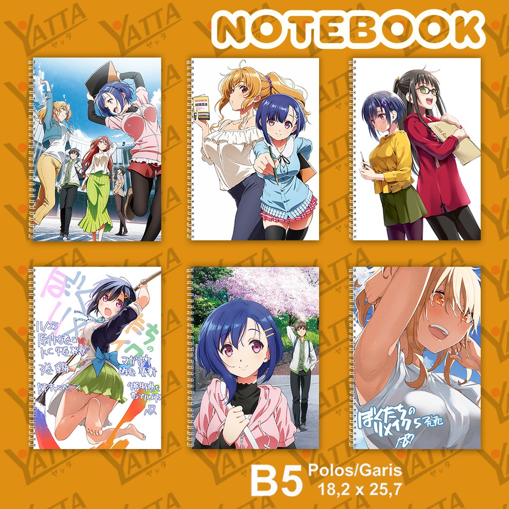 

Notebook Anime ukuran B5 18,2 x 25,7 cm Bokutachi no Remake