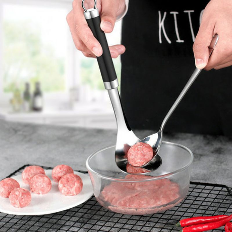 stainless meatball mould spoon set / sendok cetak bakso