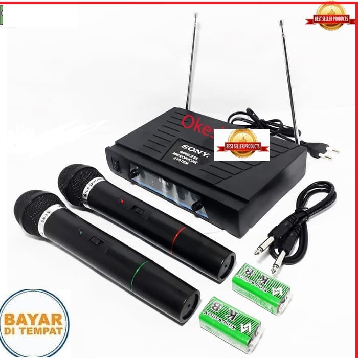 Sony Microphone Double Wireless Sn-68 Suara Mega Bass