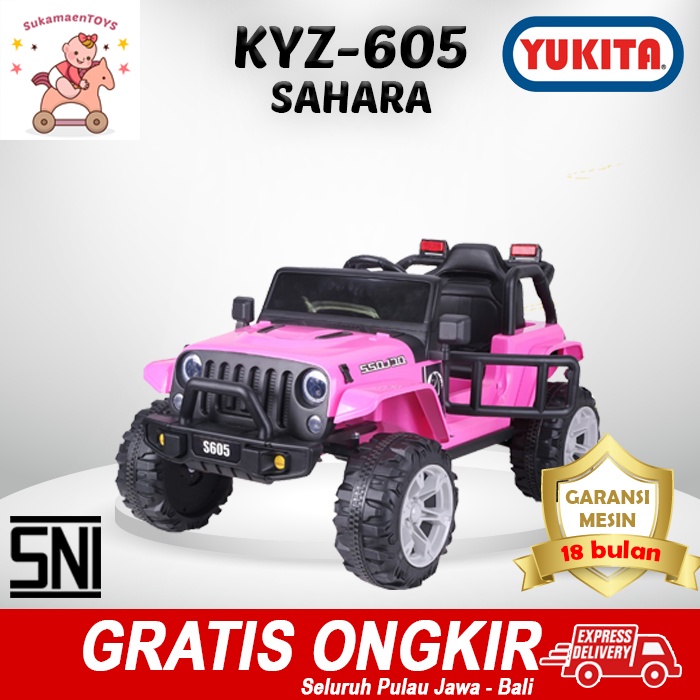 MAINAN MOBIL AKI ANAK KYZ 605 JEEP SAHARA Pink - SNI