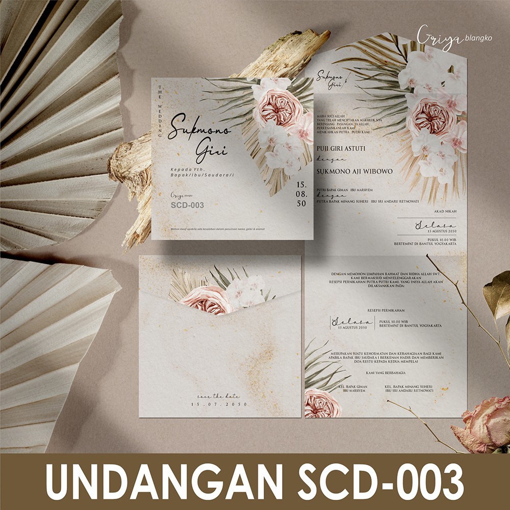 SCD-003 GRIYA CARD | UNDANGAN BLANKO MURAH | Blangko Undangan | Griya Blangko | Undangan Blangko Pre