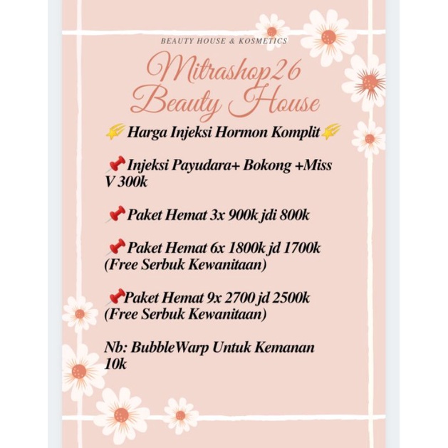 Paket (3x Injeksi Payudara+Bokong+Miss V)