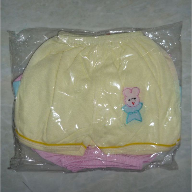 6 PCS Celana Pendek Bayi Warna Bordir  New Born