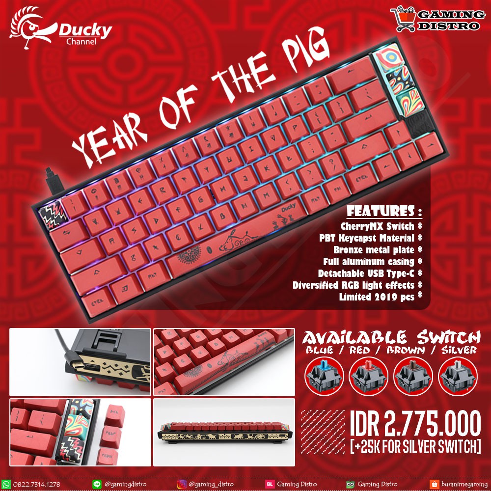 Ducky Year Of The Pig Rgb Mechanical Keyboard Ducky Year Of The Pig Shopee Indonesia