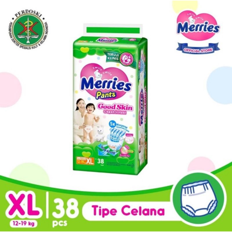 Merries Pants Good Skin S, M, L, XL, XXL/Popok Bayi Sekali Pakai