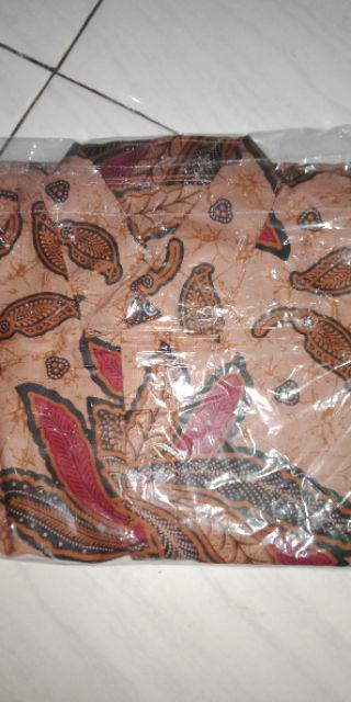 Grosir Batik Murah Pekalongan | Kemeja Batik Pria Lengan Pendek Batik Hrb026 Knongo Hem Panjang Padi