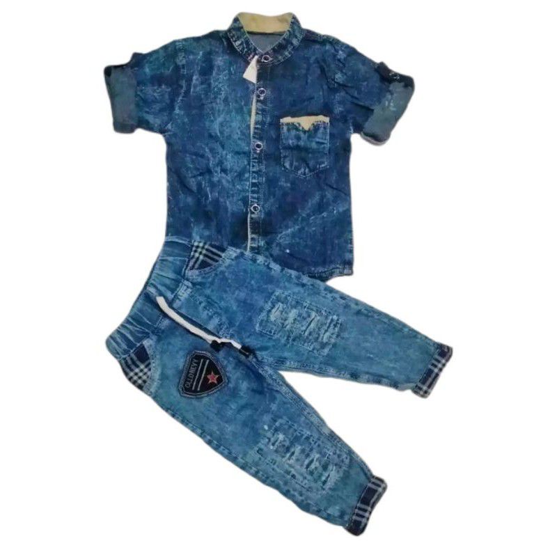 SETELAN ANAK LAKI LAKI SETELAN KEMEJA JEANS ANAK COWOK SET KEMEJA ANAK LAKI LAKI / SET KEMEJA JEANS