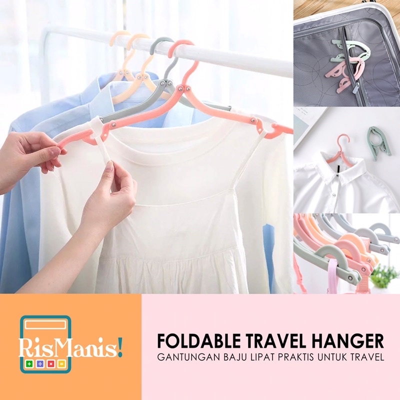 FOLDABLE TRAVEL HANGER - Gantungan Lipat Serbaguna Jemuran Baju Anak Dewasa Praktis Serbaguna