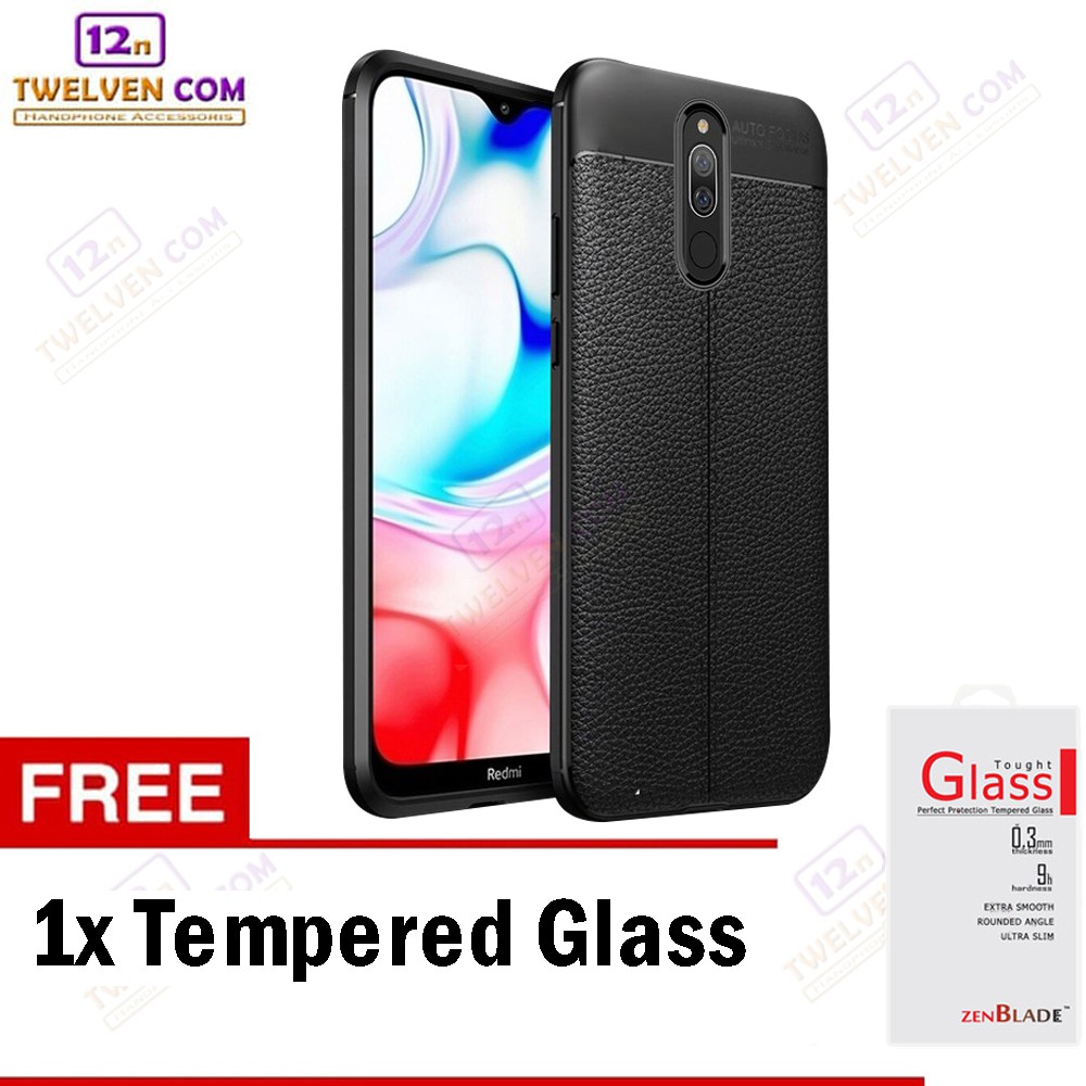 Case Auto Focus Softcase Casing for Xiaomi Redmi 8a Pro - Hitam + Free Tempered Glass