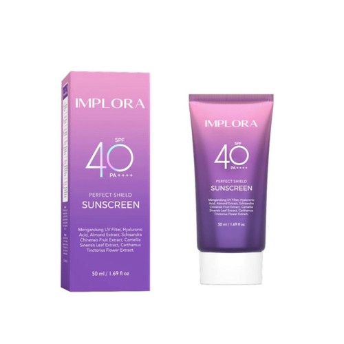 *galerybeautysemarang* IMPLORA Perfect Shield Sunscreen SPF 40 PA++++ | Sunscreen Wajah | Pelindung dari Sinar Matahari