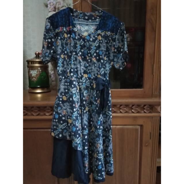 Preloved dress batik pesta jumbo bigsize busui