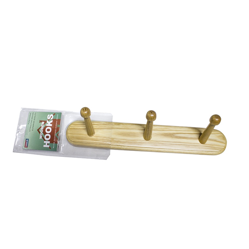 Ktmstore Villa Wooden Hooks 03 Gantungan Baju Dinding Kayu tebal kokoh Kamar