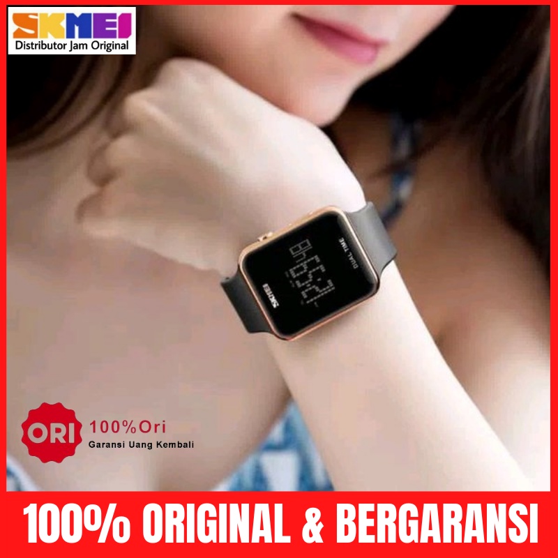 Jam Jm Tangan Tngan Wanita Perempuan Cewek Cewe Digital Anti Air Skimei Skmei Skemei Original 1271-7