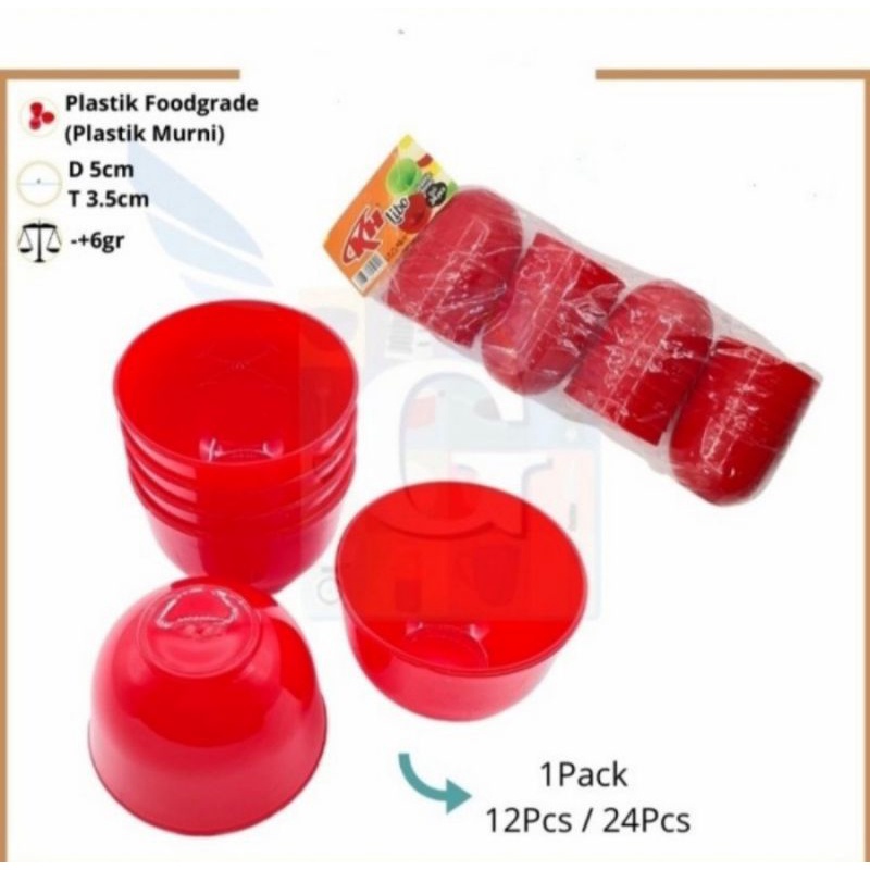 1PACK ISI (2LUSIN) cetakan kue talam /kue mangkok BESAR plastik  KH