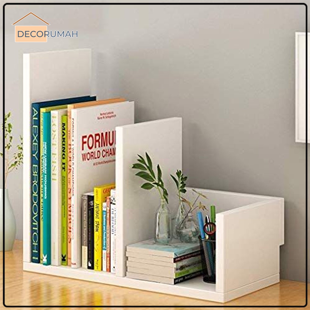 Rak Buku Portable Kayu Kuat Kokoh Kotak Buku Mini Rak Serbaguna Minimalis Ekonomis HRB103