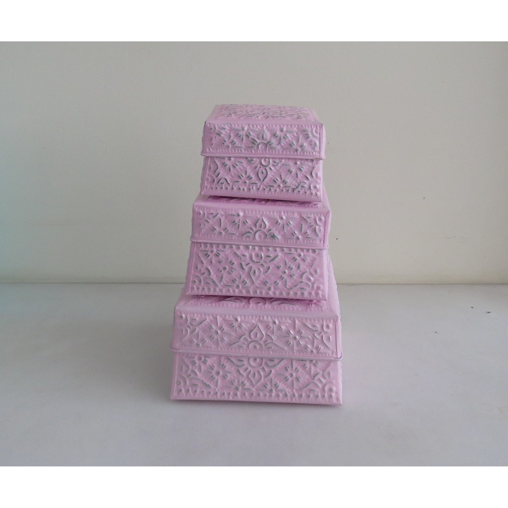 Sokasi Square Set of 3 / Tempat Penyimpanan Kotak Set 3