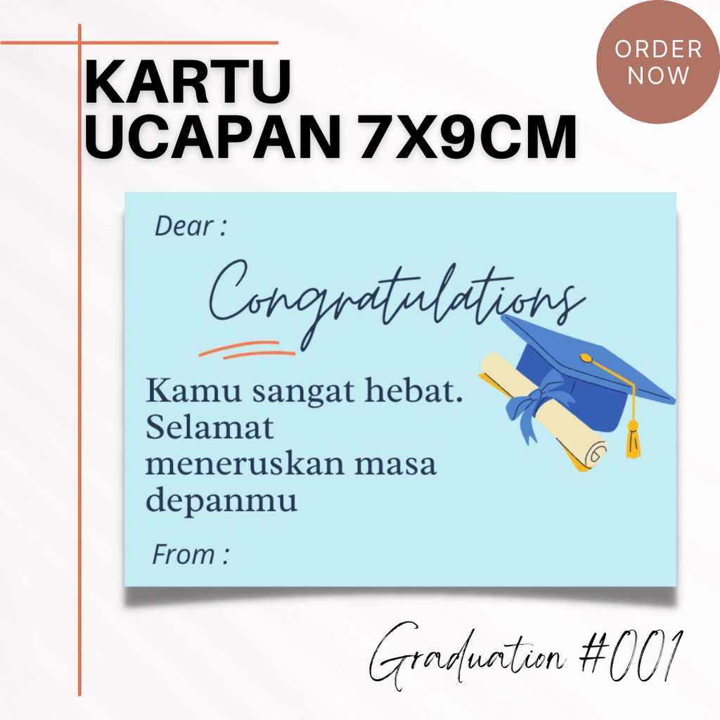 Jual #001 7X9CM KARTU UCAPAN GRADUATION/SELAMAT WISUDA/BUCKET ...