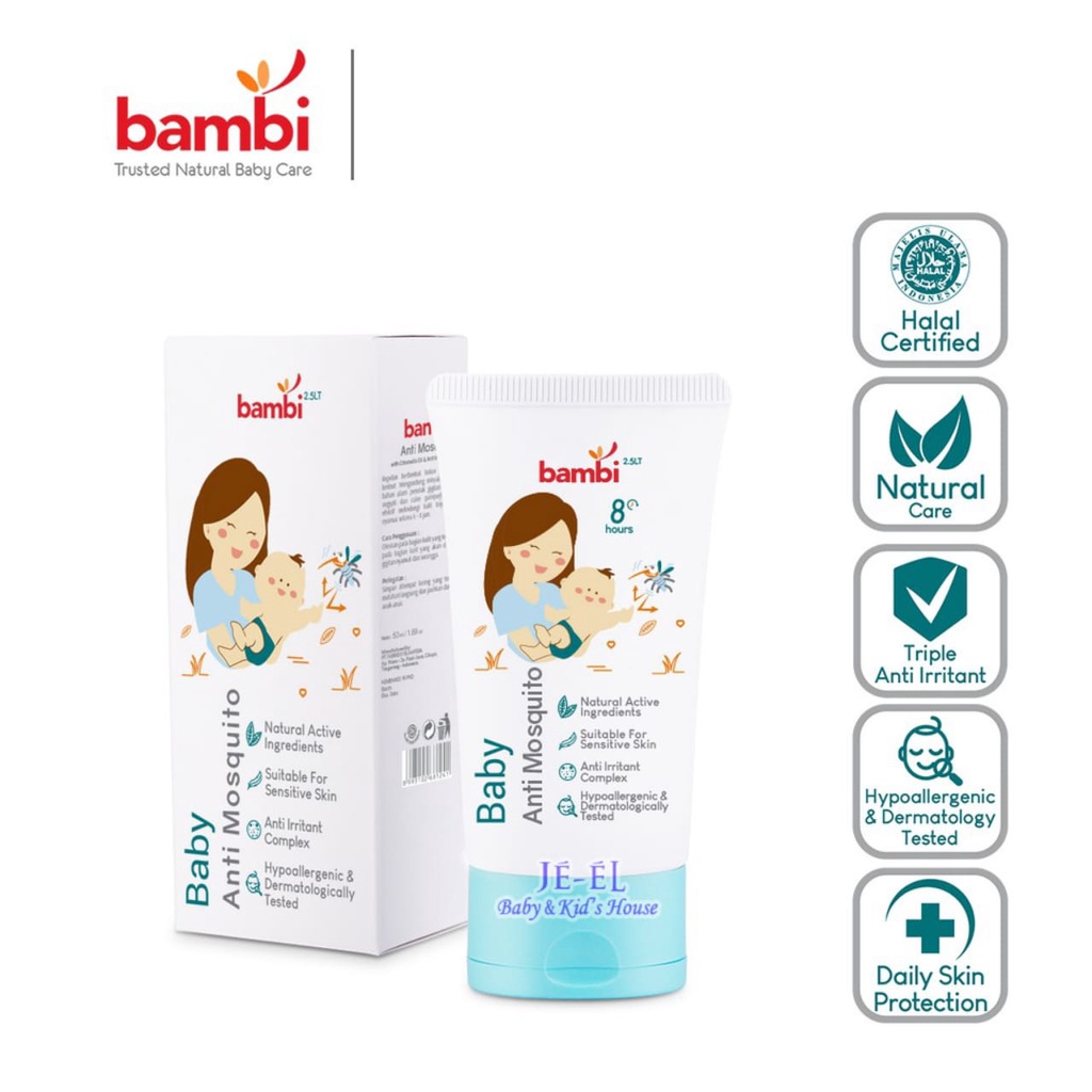 Bambi Baby Anti Mosquito Lotion with Citronella Oil &amp; Anti Irritant Complex 50ml/Lotion Anti Nyamuk Bayi