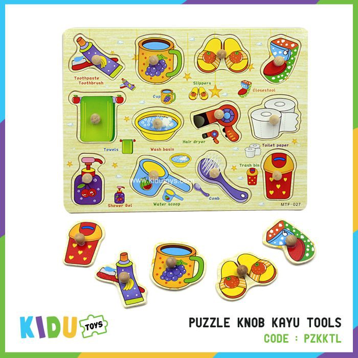 Mainan Anak Puzzle Knob Kayu Part 3 Kidu Toys