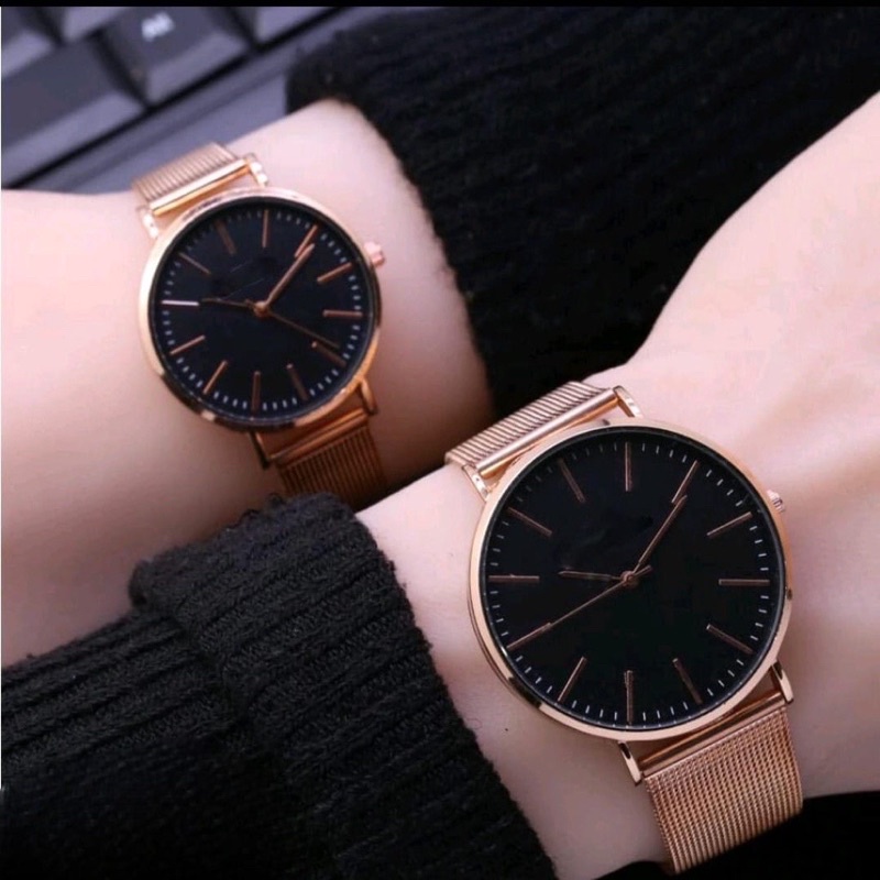 DGS_ JAM TANGAN COUPLE FASHION CLASSIC STRAP RANTAI PASIR PREMIUM