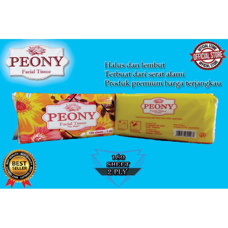 TISUE PEONY 180 SHEETS 2 PLY HALUS TEBAL HIGH QUALITY PRODUCT EXTRA SOFT