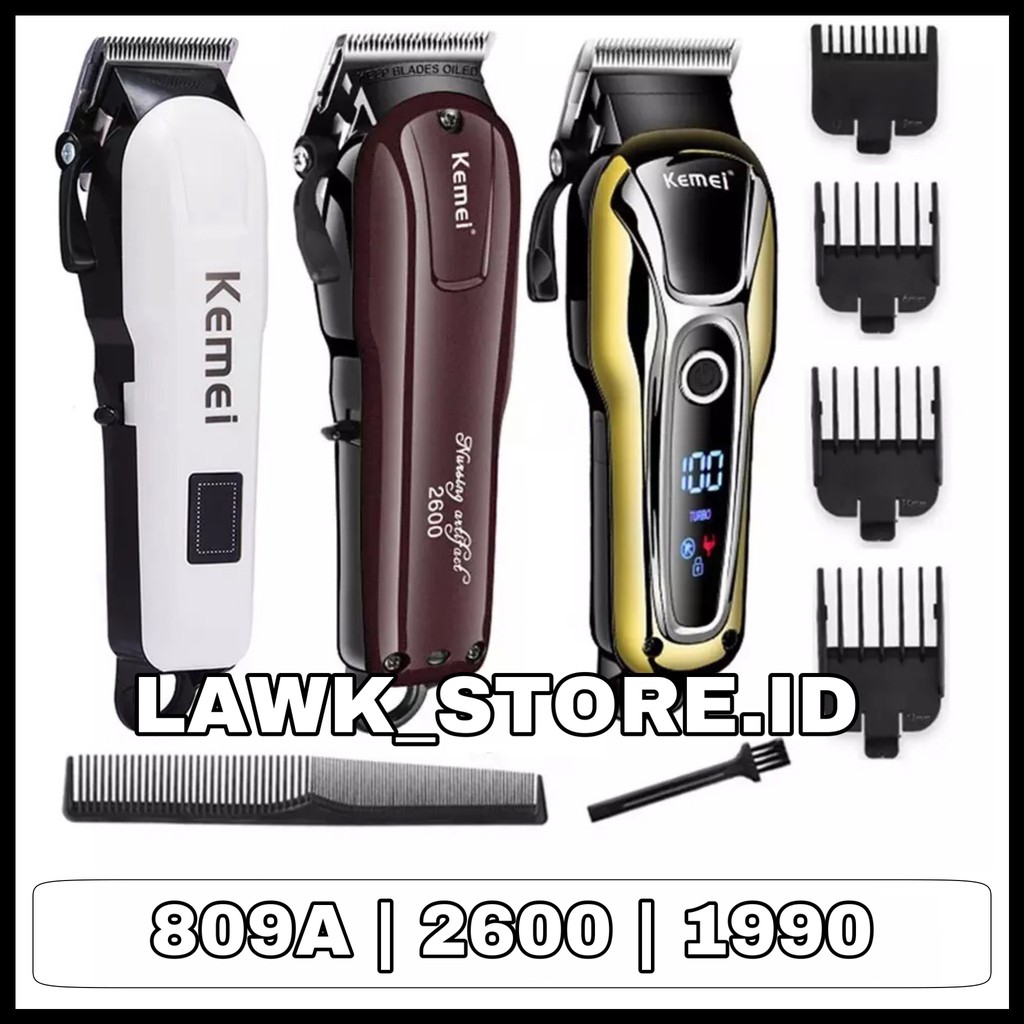 Alat Mesin Cukur Rambut / Hair Clipper Rechargeable LCD Kemei KM-809A / KM809A / KM 809A kemei 2600