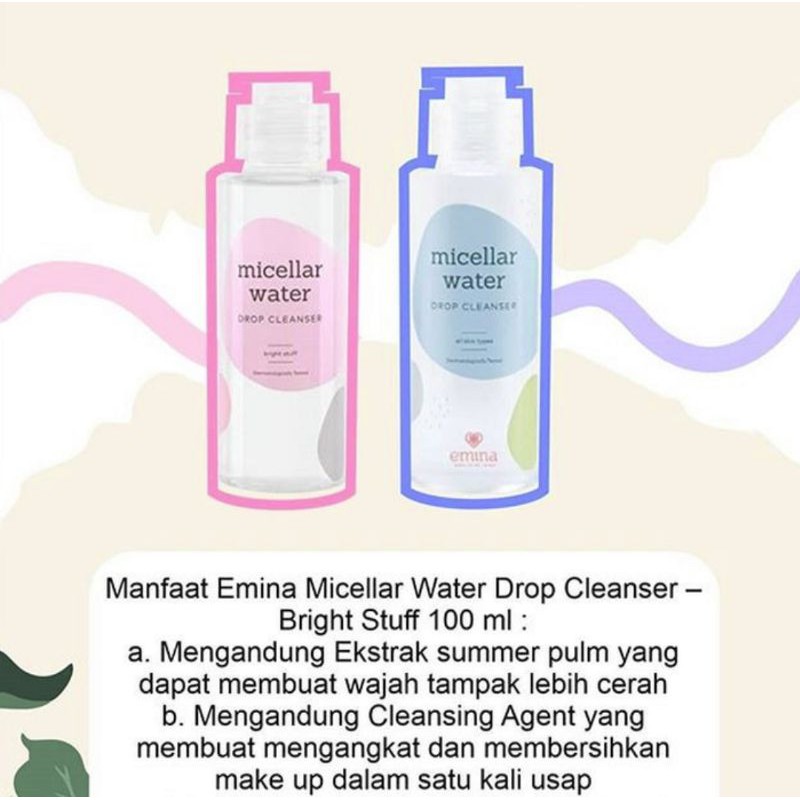 ❣️Rakkistore99❣️Emina Micellar Water Drop Cleanser/Bright Stuff 50ml / 100ml (100% Original)