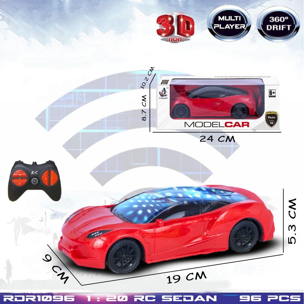 Mainan Anak Mobil Remote Control RC Sedan Lampu 3D Rdr1096