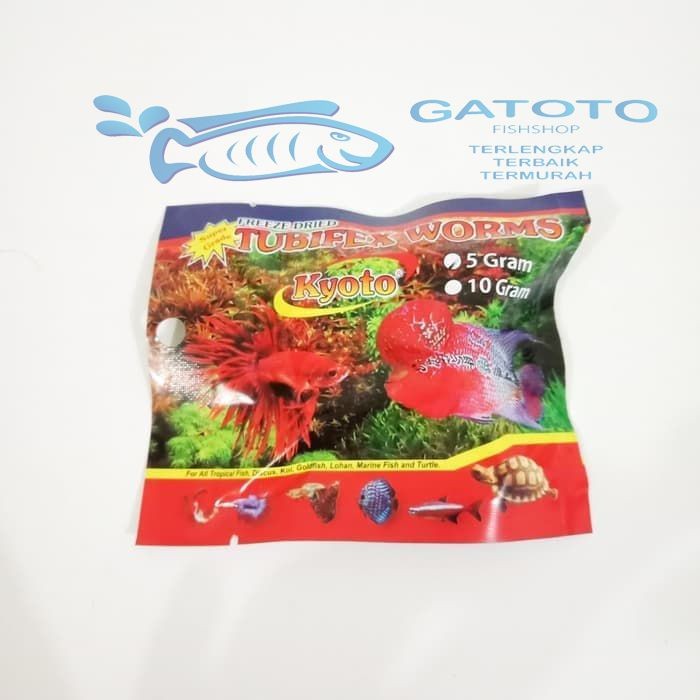 Cacing Kering Makanan Ikan Makanan Kura-Kura TUBIFEX WORMS 5 Gram