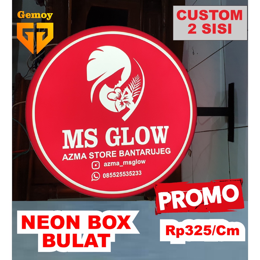 Neon Box Neonbox Outdoor Akrilik Premium Custom 2 SISI | BULAT | KOTAK | OVAL