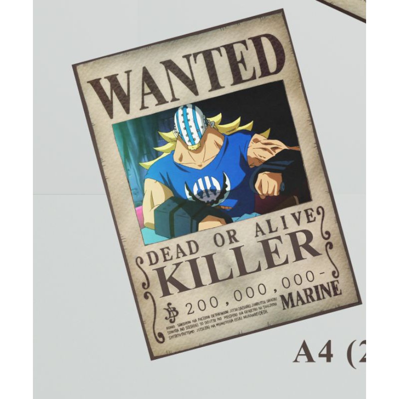 Killer Poster Wanted Bounty One Piece Shopee Indonesia