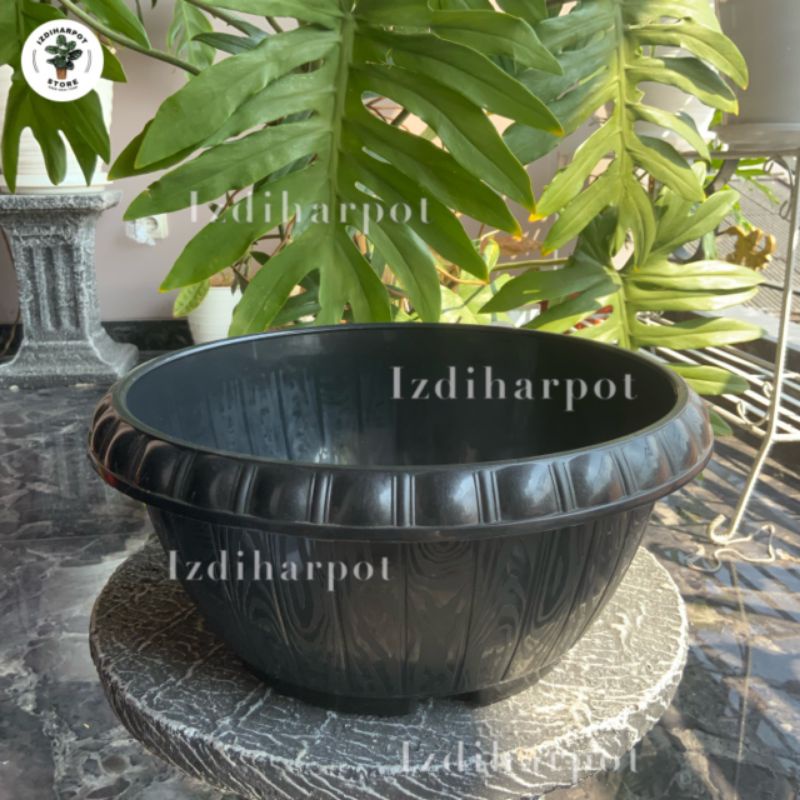 Pot bunga tanaman bonsai lovenia PBG 1027 HITAM 28cm - LOVENIA PBG1027 HITAM