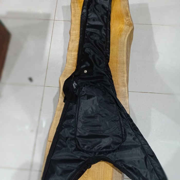 Tas gitar listrik FLYING V - Kaki Sejajar - head kiri/kanan/lurur