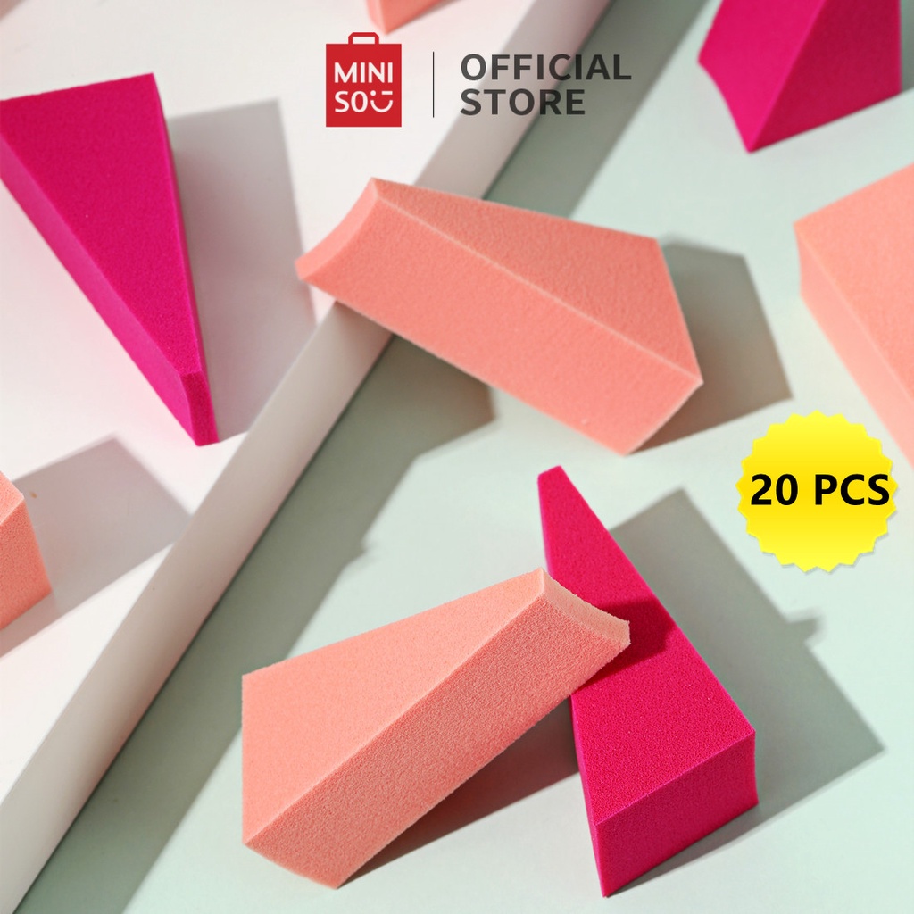 Jual MINISO Makeup Sponge Puff Kosmetik 20 Pcs Serbaguna Multifungsi